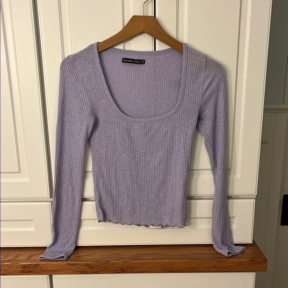Abercrombie Lavender Ribbed Knit Top